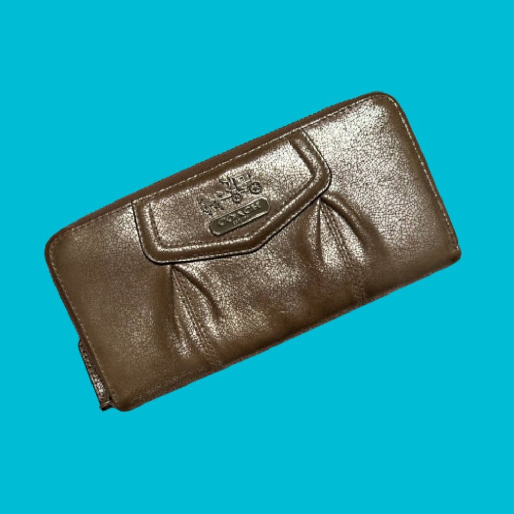 Coach Madison Metallic Accordion Zip Around Wallet